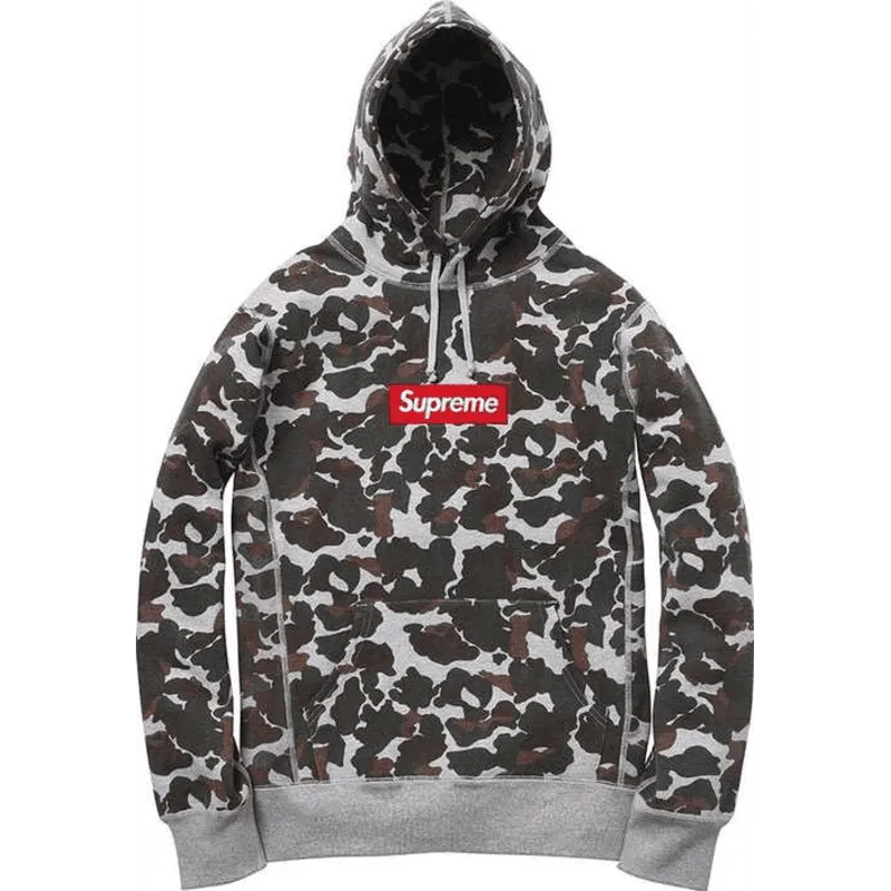 Box Logo Supreme Hooded Sweatshirt Camo